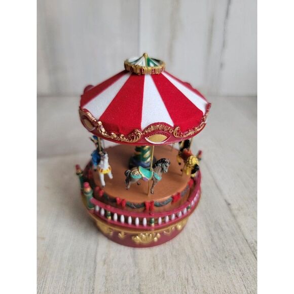 Mr Christmas mini wind up Carousel Here Comes Santa Claus - Picture 9 of 10